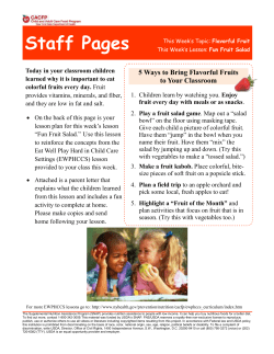 Flavorful Fruit Staff Pages
