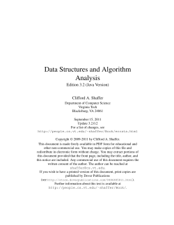 Data Structures and Algorithm Analysis