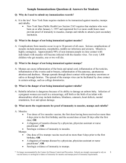 Sample Immunization Questions Answers for Students