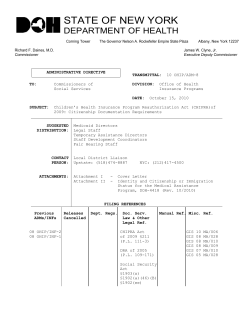 10ADM-08 - Children's Health Insurance Program Reauthorization Act (CHIPRA)of 2009: Citizenship Documentation Requirements