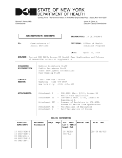 10ADM-05 - Revised DOH-4220: Access NY Health Care Application and Release of DOH-4495A: Access NY Supplement A