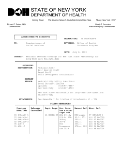 09ADM-03 - Medicaid Extended Coverage for New York State Partnership for Long-Term Care Policyholders