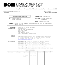 04ADM-01 - Notice and Fair Hearing Procedures For the Care at Home Medicaid Waiver Program