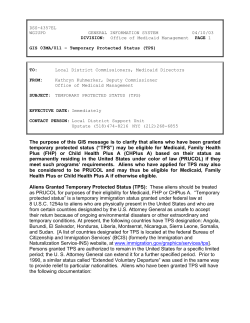 03MA011 - TEMPORARY PROTECTED STATUS (TPS)
