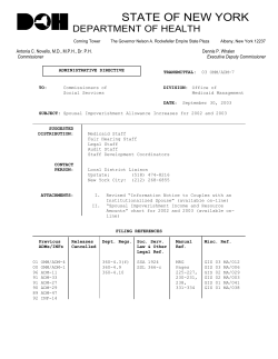 03ADM-07 - Spousal Impoverishment Allowance Increases for 2002 and 2003