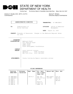 03ADM-05 - Transfer of Resources: Changes in the Medicaid Regional Rates for 2003