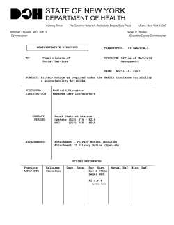 03ADM-03 - Privacy Notice as required under the Health Insurance Portability Accountability Act (HIPPA)