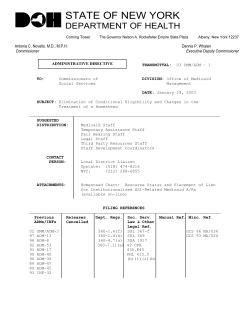 03ADM-01 - Elimination of Conditional Eligibility and Changes in the Treatment of a Homestead