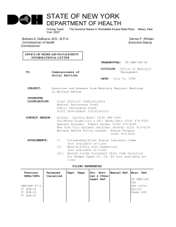 98INF-02 - Questions and Answers from Medicaid Regional Meetings on Welfare Reform