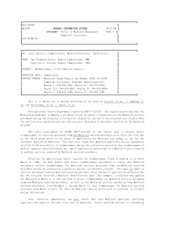 98MA011 - Reimbursement of Paid Medical Expenses