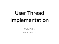 Implementing User Threads