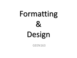 Formatting Design