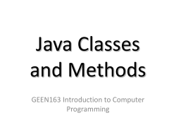 Classes and methods