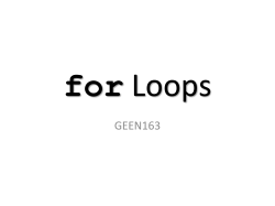 for loops