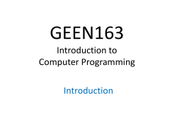 Introduction to computers and programming