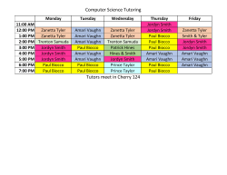 Computer Science tutoring schedule