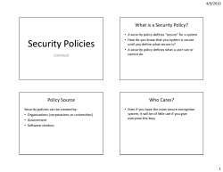 Security policies