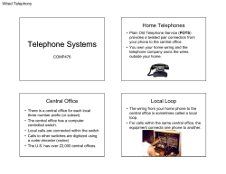 Lecture Slides on Telephone Systems