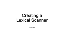 Programming a lexical scanner