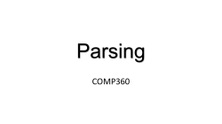 Parsing overview