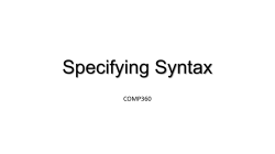 Specifying syntax