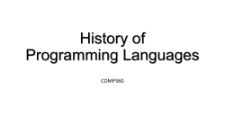 History of Programming Languages