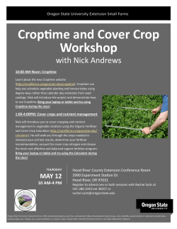 Croptime and Cover Crop Workshop with Nick Andrews