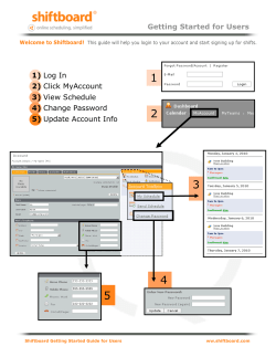 Shiftboard Instructions
