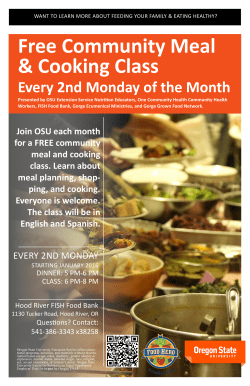 Free Community Meal Cooking Class Flyer