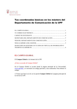Coordenadas b sicas para los estudiantes de m ster del Departamento de Comunicaci n