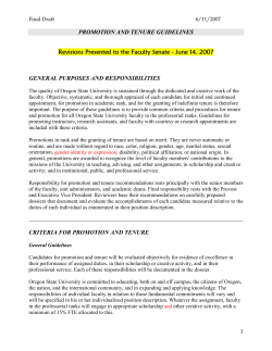 Promotion and Tenure Guidelines.