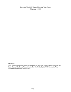Space Planning Task Force Report