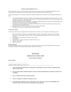 Assistance Animal Application Process form