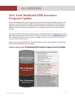 NY Medicaid EHR Incentive Program