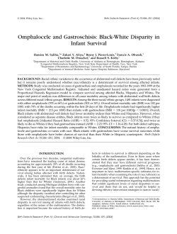 Omphalocele and Gastroschisis: Black-White Disparity in Infant Survival.