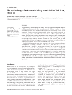 The epidemiology of extrahepatic biliary atresia in New York State [1983-1998].