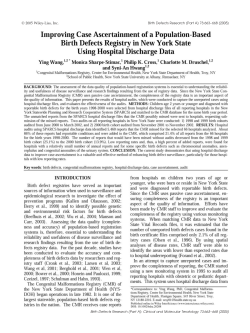Improving Case Ascertainment of a Population-Based Birth Defects Registry in New York State Using Hospital Discharge Data.