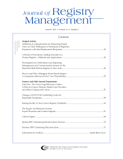 Development of a Web-based Reporting, Management, and Communication System for the Statewide Birth Defects Registry in New York.