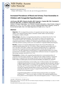 Increased Prevalence of Renal and Urinary Tract Anomalies in Children with Congenital Hypothyroidism.