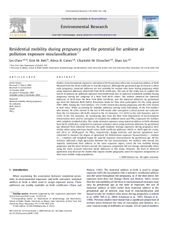 Residential mobility during pregnancy and the potential for ambient air pollution exposure misclassification.