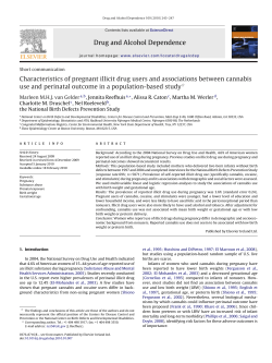 Characteristics of pregnant illicit drug users and associations between cannabis use and perinatal outcome in a population-based study.