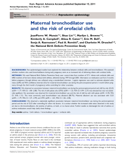 Maternal bronchodilator use and the risk of orofacial clefts.