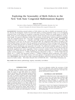 Exploring the seasonality of birth defects in the New York State Congenital Malformations Registry.