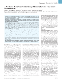A population-based case-control study of extreme summer temperature and birth defects.
