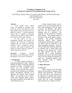 Detecting Eating using Computer Vision