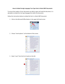 Embedding Foreign Language Fonts in Word 2007