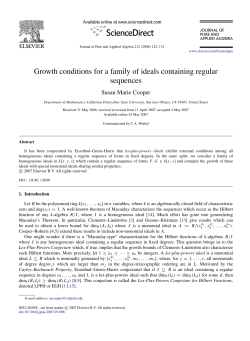 Growth Conditions for a Family of Ideals Containing Regular Sequences