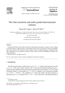 The Gale Transform and Multi-Graded Determinantal Schemes