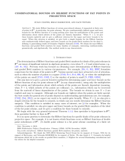 Combinatorial Bounds on Hilbert Functions of Fat Points in Projective Space