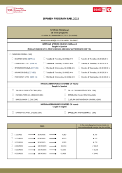 Fall Program (October-November, 2015)